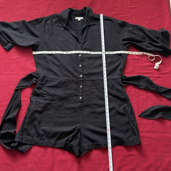 Free Assembly Sz XXL Black Button up; Tie and Elastic Waist Long Sleeve Romper - Picture 13 of 16